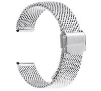 Jazoxy Bracelet milanais en maille 1.0 pour Seiko, pour Casio, épaisseur 3mm, en acier inoxydable, 18/20/22/24mm(Silver,18mm)