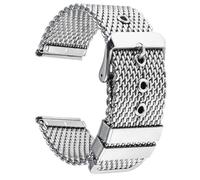 Jazoxy Bracelet milanais en maille 1.0 pour Seiko, pour Casio, épaisseur 3mm, en acier inoxydable, 18/20/22/24mm(C-1.0 Silver,24mm)