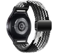 Jazoxy Bracelet tressé sans espaces pour Samsung Galaxy Watch 7 6 5 4 44mm 40mm/5 pro, bracelet magnétique pour Galaxy watch6 watch4 classic 47 43(Black clever,Classic 46mm 42mm)