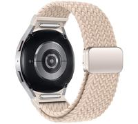Jazoxy Bracelet tressé sans espaces pour Samsung Galaxy Watch 7 6 5 4 44mm 40mm/5 pro, bracelet magnétique pour Galaxy watch6 watch4 classic 47 43(Milk tea,Classic 46mm 42mm)