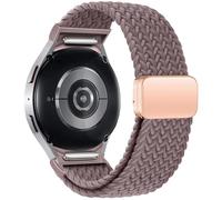Jazoxy Bracelet tressé sans espaces pour Samsung Galaxy Watch 7 6 5 4 44mm 40mm/5 pro, bracelet magnétique pour Galaxy watch6 watch4 classic 47 43(Smoke purple,Watch 6 40mm)
