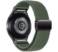 Jazoxy Bracelet tressé sans espaces pour Samsung Galaxy Watch 7 6 5 4 44mm 40mm/5 pro, bracelet magnétique pour Galaxy watch6 watch4 classic 47 43(Inverness Green,Watch 6 40mm)
