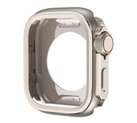 Jazoxy Étui à pare-chocs en métal pour Apple Watch Series 10 46mm Protector Frame Cover pour Iwatch 10 46mm Changement en cas de montre en alliage Ultra 2 49 mm(Titanium color)