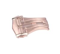 Jazoxy Pour boucle de ceinture Omega - Boucle déployante courte en acier inoxydable brossé 316L - Boucle déployante de 18 mm - Accessoire de montre (or rose, 20 mm)