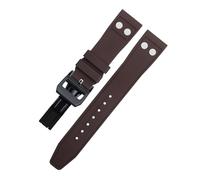 Jazoxy Pour IWC Big Pilot Mark Portugieser bracelet bracelet souple, 20mm 21mm 22mm Nature Fluororubber FKM caoutchouc avec bracelet de montre Rivet(Brown2,21MM)