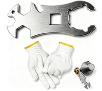 JazRvr Lot de 2 clés à bouteille de gaz en acier inoxydable - Indicateur de niveau de remplissage et adaptateur de bouteille de gaz - Pour caravane et caravane - Accessoire de barbecue robuste pour