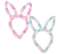 JazSwirl Bandeaux à oreilles de lapin, bandeaux roses et bleus (rose, bleu, creux, taille M)