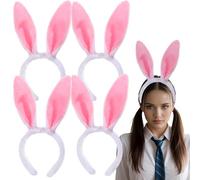 JazSwirl Serre-tête oreilles de lapin, rose et bleu (rose, M)