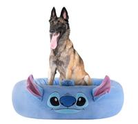 Jazwares Disney Panier pour Animaux de Compagnie Stitch Disney - Lit Moelleux avec traversin pour Grands Animaux avec Motifs de Personnage et Garniture Amovible Lavable en Machine