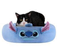Jazwares Disney Panier pour Animaux de Compagnie Stitch Disney - Lit Moelleux avec traversin pour Petits Animaux avec Motifs de Personnage et Garniture Amovible Lavable en Machine