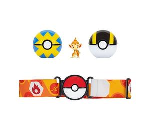 Jazwares Ensemble Ceinture Ouisticram Clip ‘N’ Go Pokémon - Figurine de Combat Ouisticram de 5 cm avec Quick Ball, Hyper Ball et Ceinture à thème