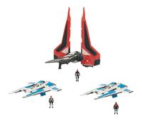 Jazwares Ensemble de Micro Escadron Galactique de Star Wars™ Maul Shadow Collective - Pack de Luxe avec Trois véhicules et Trois Micro-Figurines Accessoires de 2,5 cm