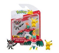 Jazwares Figurines Pokémon Bataille Pikachu, Perrserker, Hawlucha 5cm