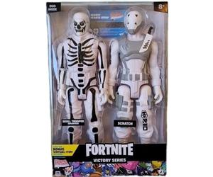 Jazwares Fortnite Duo Mode Victory Series Lot de 2 figurines articulées avec codes Motif Skull Trooper et Scratch 30 cm