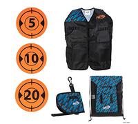 Jazwares Nerf NER0311 Elite Deluxe Gear Pack - Gilet Tactique avec étui de Hanche, Sac à Dos Cinch et 5 cibles - Blast Into Battle - Exclusivité Amazon - Multicolore