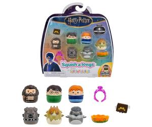 Jazwares Pack de 6 Mini-Squish « Harry Potter » Squish-a-Longs + Accessoires - Créatures de Hagrid