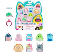 Jazwares Pack de 8 Mini-Squish Squish-a-Longs (Vague 5, Style 2) Comprend Clarissa la Licorne, Cian Le Basilic, Wolfe Le Perroquet