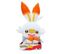Jazwares Peluche Pokémon Scorbunny 30 cm Orange - Jouet tout doux pour les enfants à partir de 2 ans, sous licence officielle