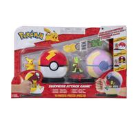 Jazwares Pokémon Surprise Attack Game Pikachu Female with Fast Ball vs. Treecko with Heal Ball
