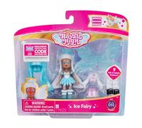 Jazwares Royale High Poupée fée des Glaces 7,6 cm - 1 Figurine avec 9 Accessoires de Mode - Code Article virtuel Inclus - Série 1 - À partir de 5 Ans