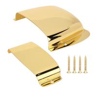Jazz Bass Pickguard, Pickup Bridge Cover for Bass Guitar, Pickup Bridge Cover Set Iron Basss Protective Covers for Jazz Basss (Gold)