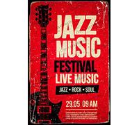 Jazz Music Vintage étain Signe Fer Peinture Plaque Décoration Murale Métal Signe Café Bière Pub Et Homme des Cavernes Rétro Art Affiche 8 * 12 Pouces
