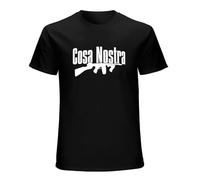 JBBKZ disc Cosa Nostra Mafia Gangster Men Graphic T Shirts for Men Black S