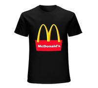 JBBKZ disc McDonalds Fast Food Golden Arches Symbol Men's Summer T-Shirt Black XL