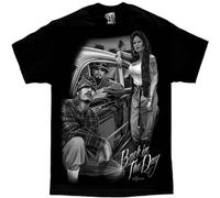 JBBKZ disc Melanated David Gonzales Art Back in The Day Cholo Low Rider Cars Tattooed T Shirt Mens Black S