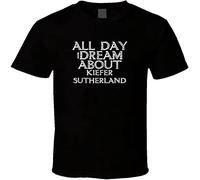 JBBKZ disc Men's All Day I Dream About Kiefer Sutherland Funny Cool T-Shirts Black S