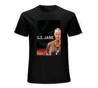 JBBKZ disc Men's G.I. Jane Action Movie Round Neck T-Shirt Black L