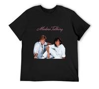JBBKZ disc Men's Modern Talking Oversized Plain Black T-Shirts Black L
