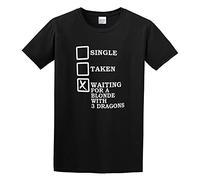 JBBKZ disc Men's Single Taken Waiting for A Blonde with 3 Dragons Cotton T Shirt Black L
