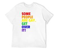JBBKZ disc Men's Some People are Gay Get Over It ! T-Shirts White S