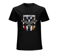 JBBKZ disc Men's System of A Down 2 Headed Eagle Round Neck T-Shirt Black S