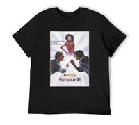 JBBKZ disc Men's Weird Science Movie Poster Retro 1980S 100% Cotton T-Shirts Black L