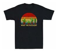 JBBKZ disc Men's What The Fucculent Cactus Succulent Plant Garden Lover Gift Vntage T-Shirts Black S