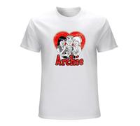 JBBKZ disc Smarttooth Archie Comics T-Shirt 2 Girls Retro Comics Jughead Josie Pussycats Cotton White XXL