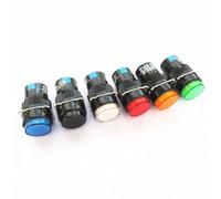 JBBQCEVHT Lot de 10 Micro-interrupteurs d'alimentation Ronds 16 mm, Bouton Verrouillage autobloquant, 3 Broches, LA16Y-11(LA16Y-11 Red)