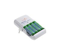 JBC0035 Chargeur de batterie domestique Blanc chargeur de batterie - Chargeurs de batterie (Hybrides nickel-métal (NiMH), AA, 2100 mAh, 1,25 V,