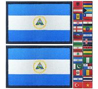 JBCD Lot de 2 écussons drapeau du Nicaragua pour vêtements, chapeau, équipe militaire