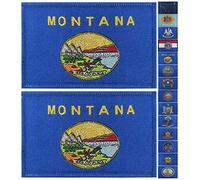 JBCD Lot de 2 écussons du drapeau du Montana - Drapeaux tactiques - Patch Velcro pour vêtements, chapeaux, équipes militaires