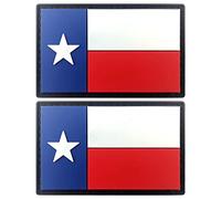JBCD Lot de 2 patchs en PVC avec drapeau du Texas - Pour sac à dos, chapeau, équipe militaire