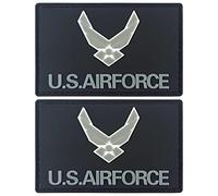 JBCD Lot de 2 patchs noirs en PVC avec ailes de l'armée de l'air américaine, pour sac à dos, chapeau, équipe militaire