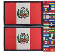 JBCD Lot de 2 patchs tactiques pour drapeau du Pérou Pérou Drapeau Péruvien