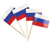 JBCD Lot de 200 cure-dents en forme de drapeau de la Russie - Décorations pour cupcakes, cocktails, gâteaux, petits drapeaux