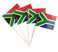 JBCD Lot de 200 cure-dents en forme de drapeau de l'Afrique du Sud - Décorations pour cupcakes, cocktails, gâteaux, petits drapeaux