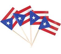 JBCD Lot de 200 cure-dents en forme de drapeau de Porto Rico - Décorations pour cupcakes, cocktails, gâteaux
