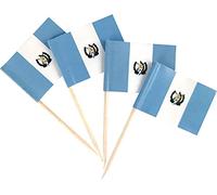 JBCD Lot de 200 cure-dents en forme de drapeau guatémaltèque pour cupcakes, cocktails, gâteaux, mini drapeaux