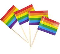 JBCD Lot de 200 décorations pour cupcakes Motif drapeau arc-en-ciel